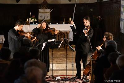 Lancement du Festival Terres Vibrantes 2024 — vitrac, église, festival, musique classique, terresvibrantes, quatuor, odyssée — Anne Vallier